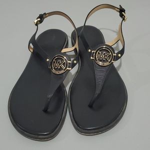 MICHAEL Michael Kors Black and Gold Sandals